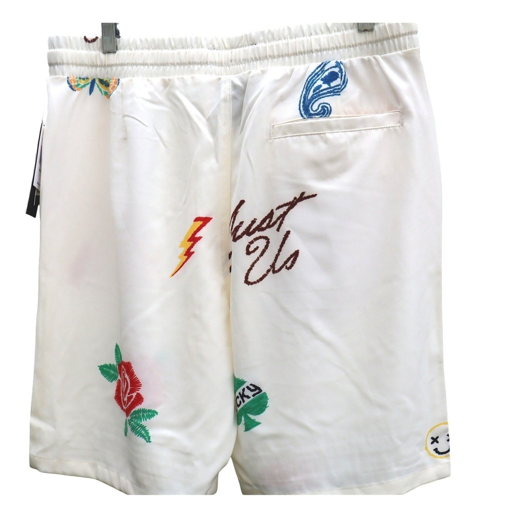 Fresh Prints of Bel-Air Drill Clothing Co Embroidered Cream‎ Shorts Men NEW  L - Picture 2 of 6